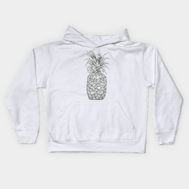 Crown like a Pineapple Kids Hoodie by Haptica